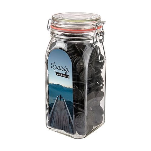 Weckpot 1,5L met snoep muntdrop