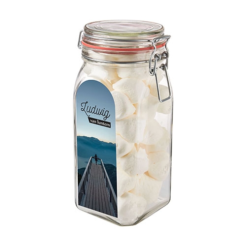 Weckpot 1,5L met snoep marshmallows
