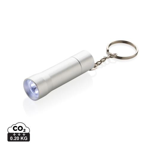 RCS gerecycled aluminium sleutelhanger zaklamp Flash zilvergrijs