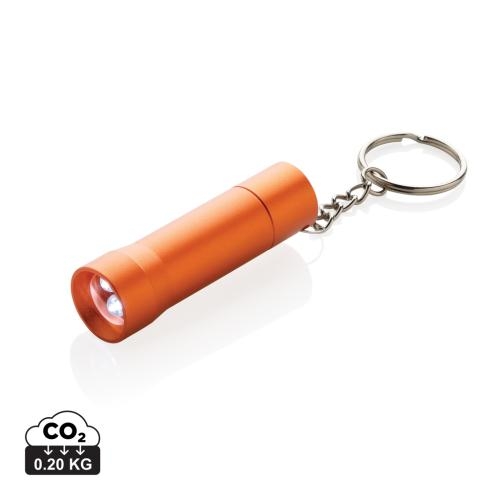 RCS gerecycled aluminium sleutelhanger zaklamp Flash oranje