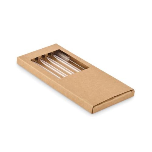 Herbruikbare glazen rietjes Glaw hout