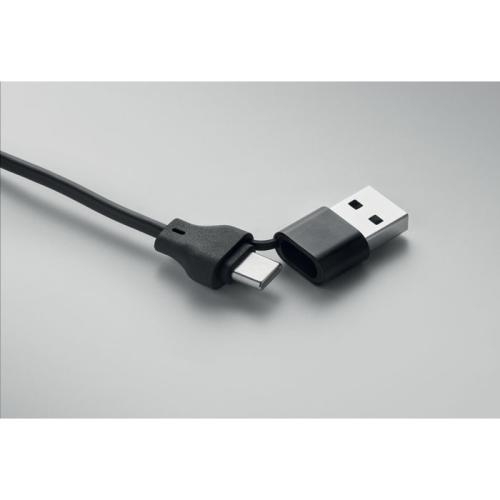 Sleutelhanger 4-in-1 60W kabel zwart