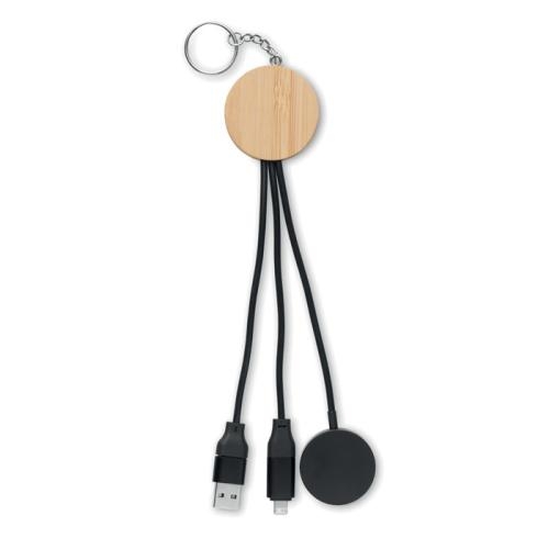 Sleutelhanger 4-in-1 60W kabel zwart