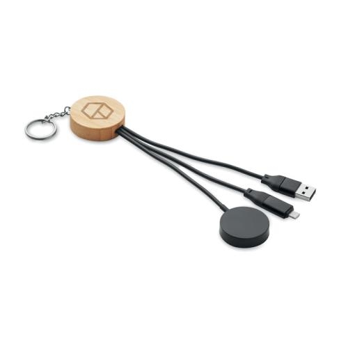Sleutelhanger 4-in-1 60W kabel zwart
