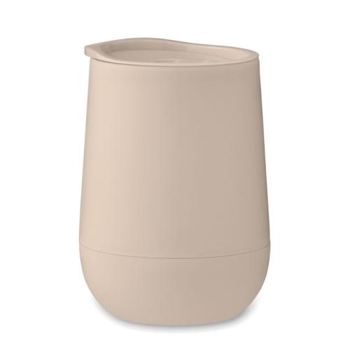 Dubbelwandige to-go beker 300 ml beige