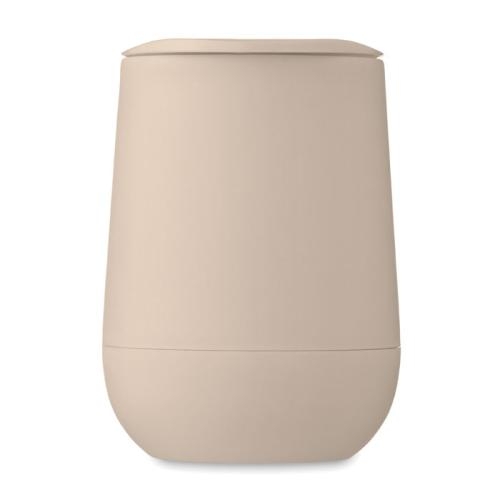 Dubbelwandige to-go beker 300 ml beige