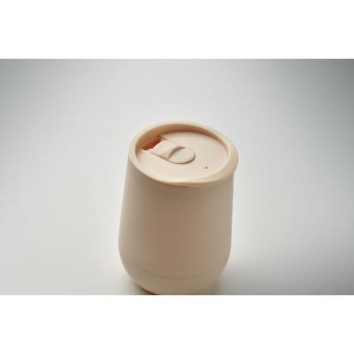 Dubbelwandige to-go beker 300 ml beige