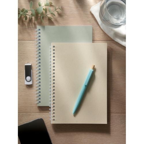 A5-notitieboek gerecycled karton ringband beige