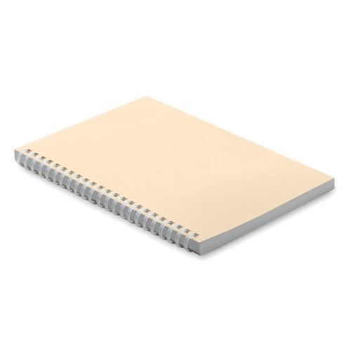 A5-notitieboek gerecycled karton ringband beige