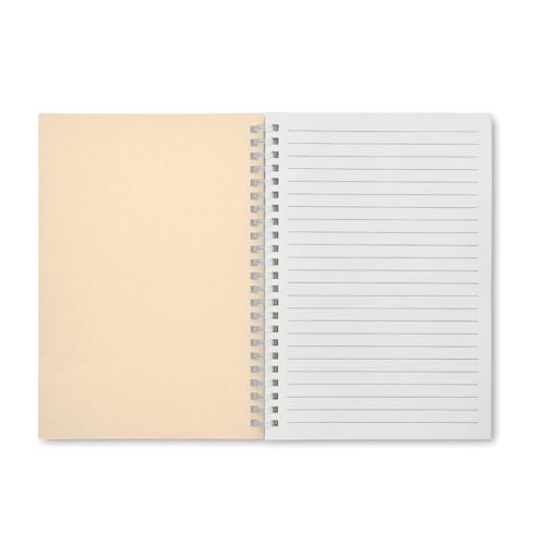 A5-notitieboek gerecycled karton ringband beige