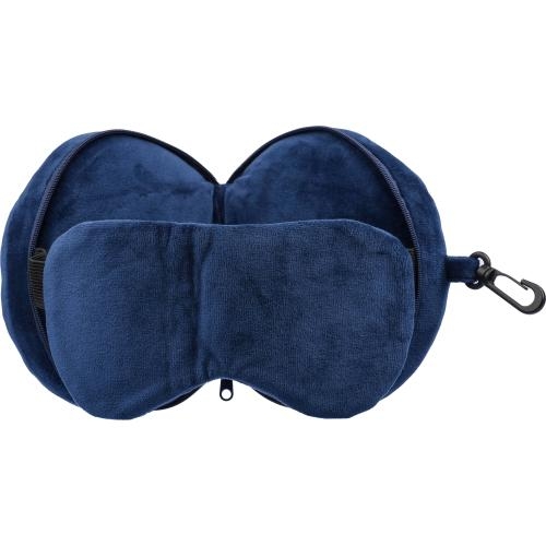 Polyester reiskussen Leontine blauw