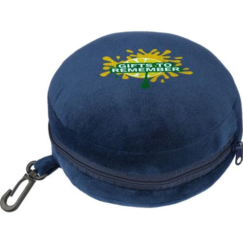 Polyester reiskussen Leontine blauw