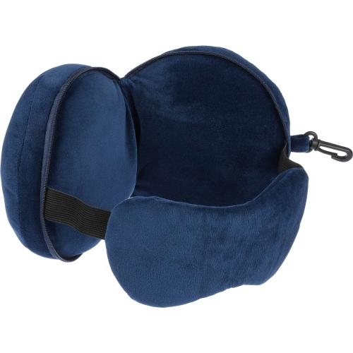 Polyester reiskussen Leontine blauw