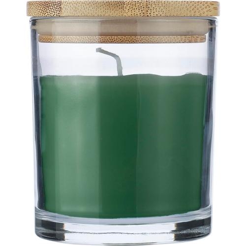 Glazen kaars Riven groen