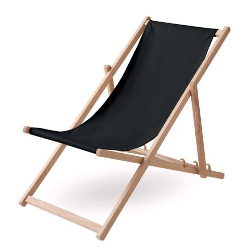 Houten strandstoel Honopu zwart