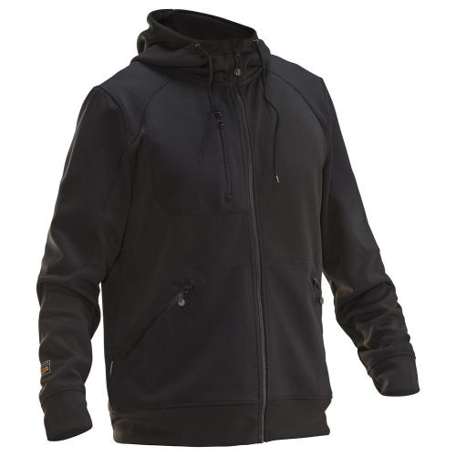 5303 Hoodie spun dye zwart,l
