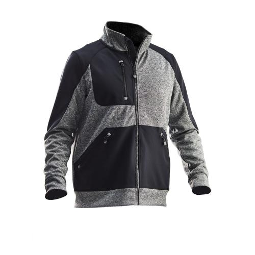 5304 Jacket spun dye zwart melange/zwart,3xl
