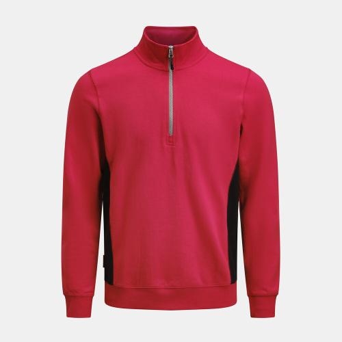 5401 Halfzip sweatshirt rood/zwart,l