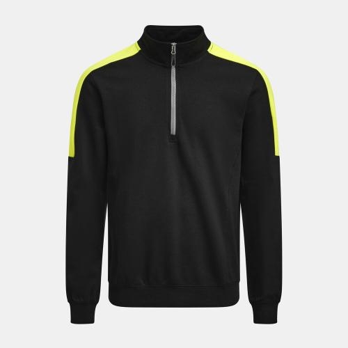 5401 Halfzip sweatshirt zwart/geel,3xl