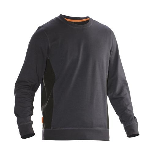 5402 Ronde hals sweatshirt donkergrijs/zwart,l