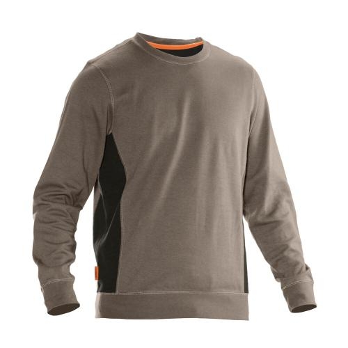 5402 Ronde hals sweatshirt khaki/zwart,l