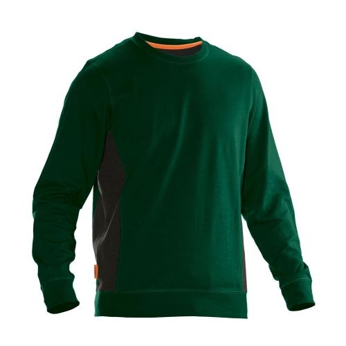 5402 Ronde hals sweatshirt bosgroen/zwart,l