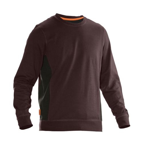 5402 Ronde hals sweatshirt bruin/zwart,l