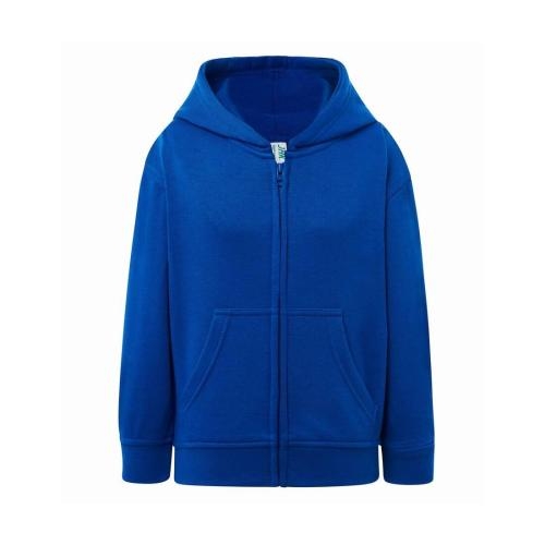 Kinder hooded sweatshirt met rits royal blue,5-6
