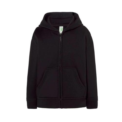 Kinder hooded sweatshirt met rits zwart,5-6