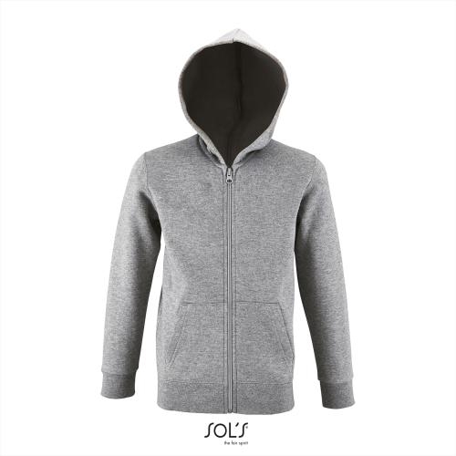 SOL'S kinder hoodie rits grey melange,6