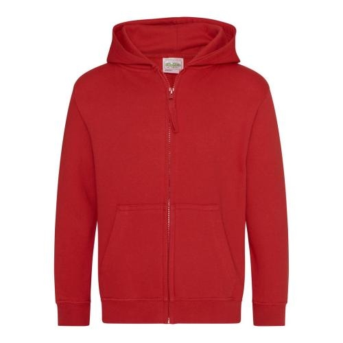 Kinder full zip hoodie vuurrood,xs