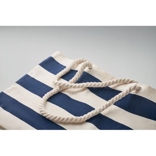 Katoenen strandtas Heaven stripe blauw
