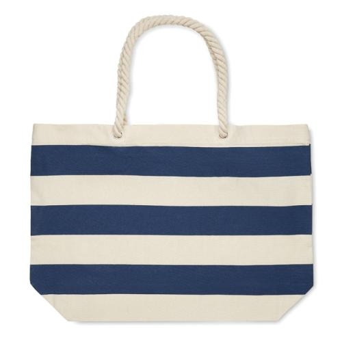 Katoenen strandtas Heaven stripe blauw