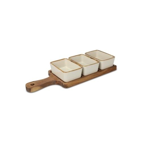 Serveerplank met schaaltjes InSideOut ecru
