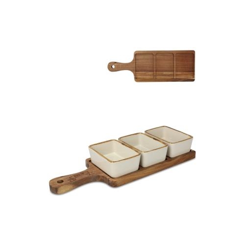 Serveerplank met schaaltjes InSideOut ecru