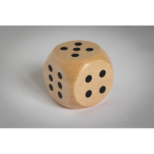 Houten dobbelsteen 5 cm Dado hout