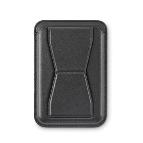 Magnetische PU kaarthouder Leamag zwart