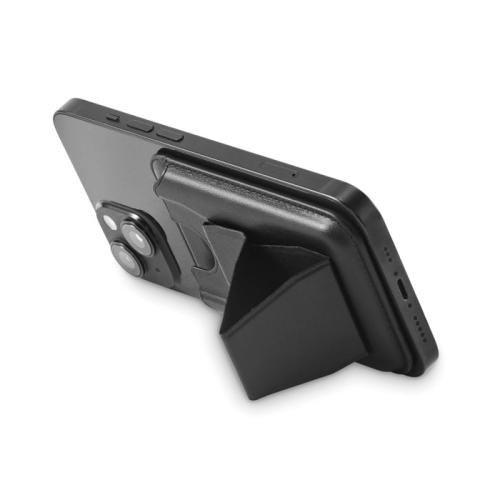 Magnetische PU kaarthouder Leamag zwart