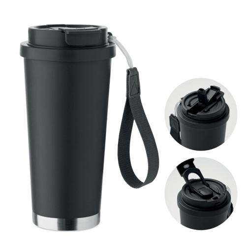 Dubbelwandige beker 500 ml Topaz large zwart
