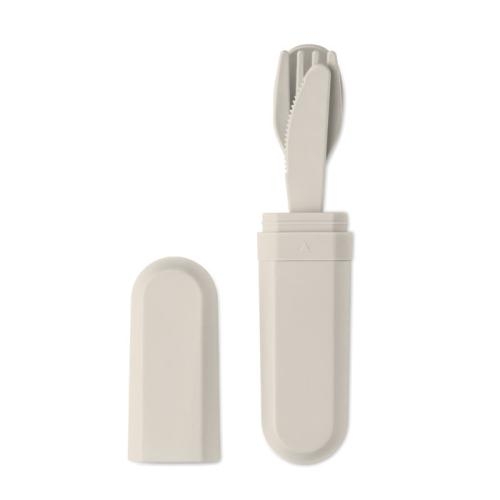 Bestekset in koker Biteful beige