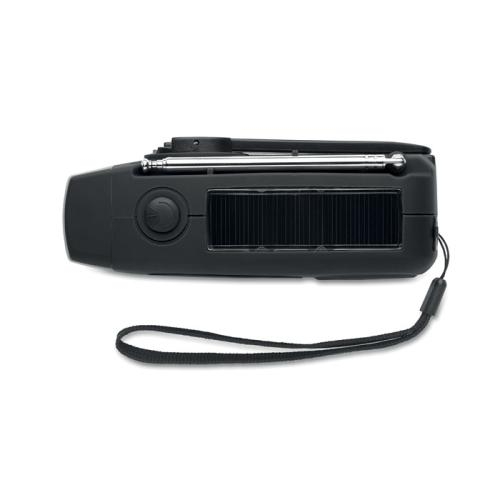 Draagbare radio met LED lamp Onda zwart