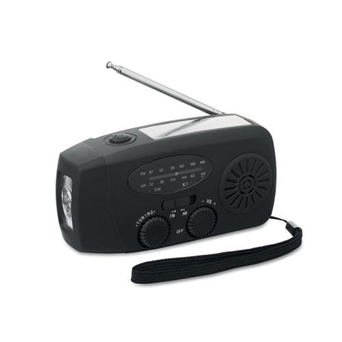 Draagbare radio met LED lamp Onda zwart