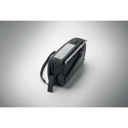 Draagbare radio met LED lamp Onda zwart