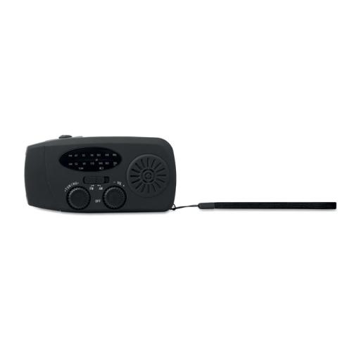 Draagbare radio met LED lamp Onda zwart