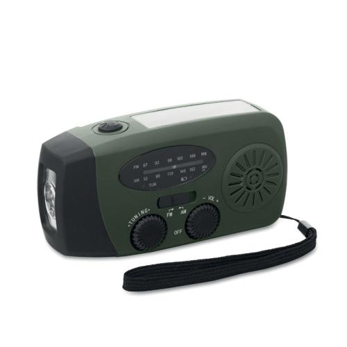 Draagbare radio met LED lamp Onda donker marinegroen