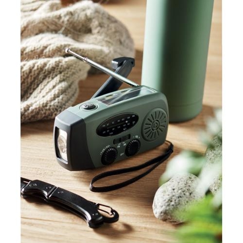 Noodradio met LED-lamp Onda donker marinegroen