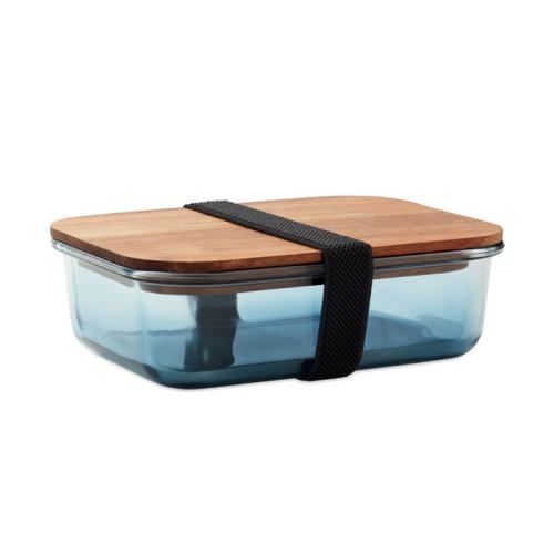 Glazen lunchbox 800 ml Vitrio transparant blauw