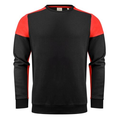 Prime crewneck sweater unisex zwart/rood,l