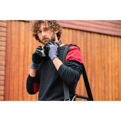 Prime crewneck sweater unisex zwart/rood,l