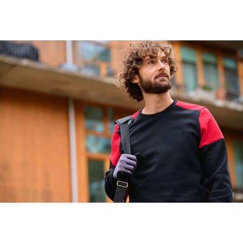 Prime crewneck sweater unisex zwart/rood,l